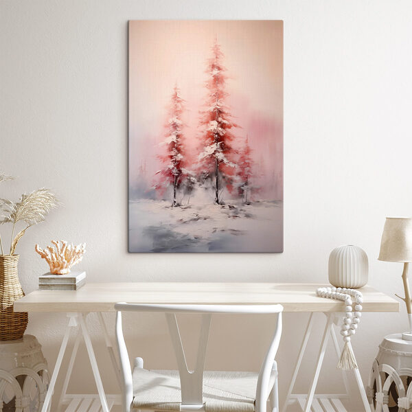 Peinture d'arbres couverts de neige Peinture d'arbres couverts de neige