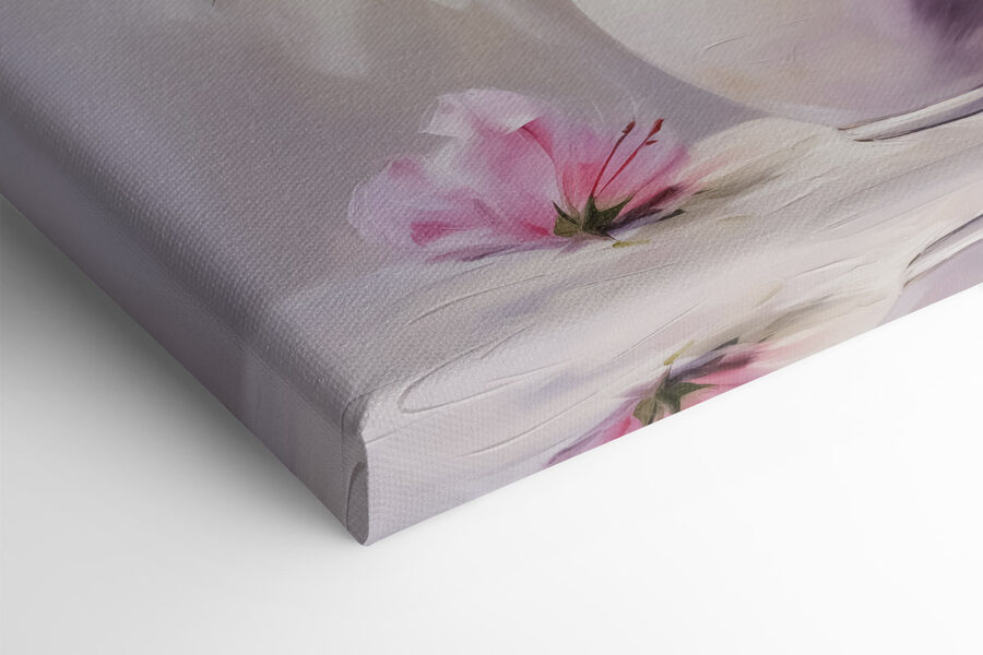 Peinture de fleurs roses dans un vase