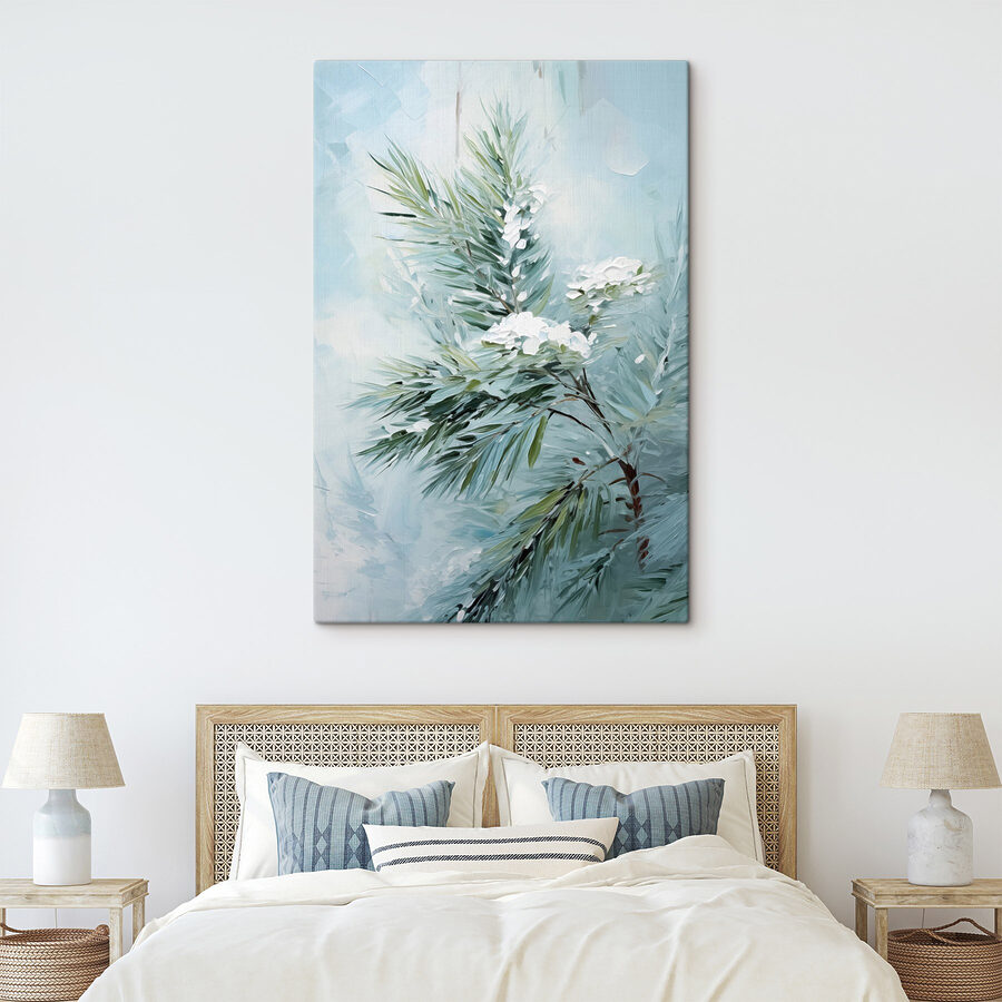 Peinture d'une plante à fleurs blanches