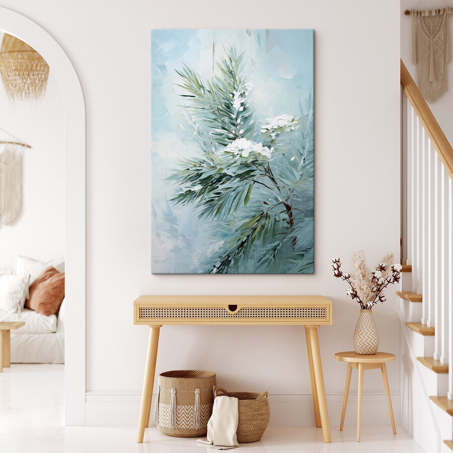 Peinture d'une plante à fleurs blanches
