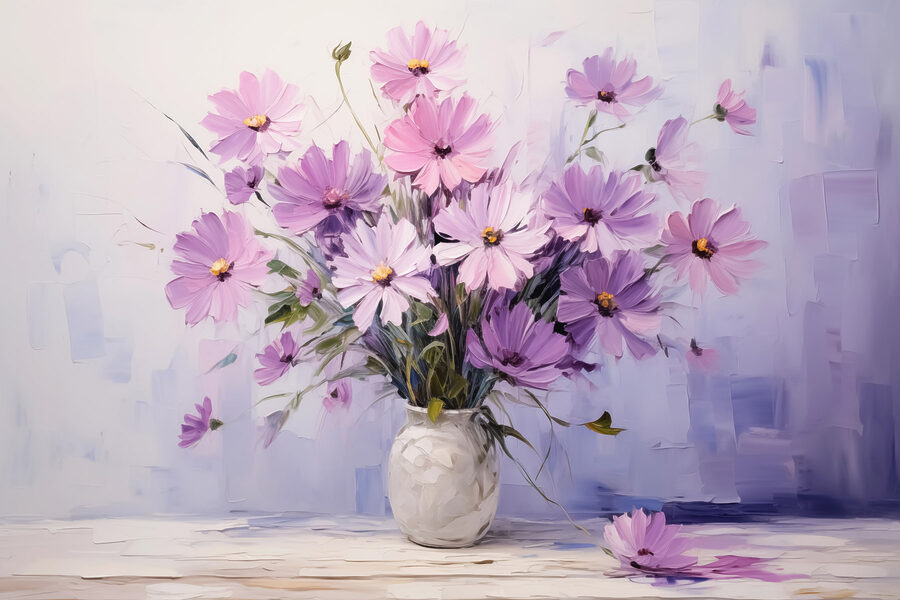 Peinture de fleurs dans un vase