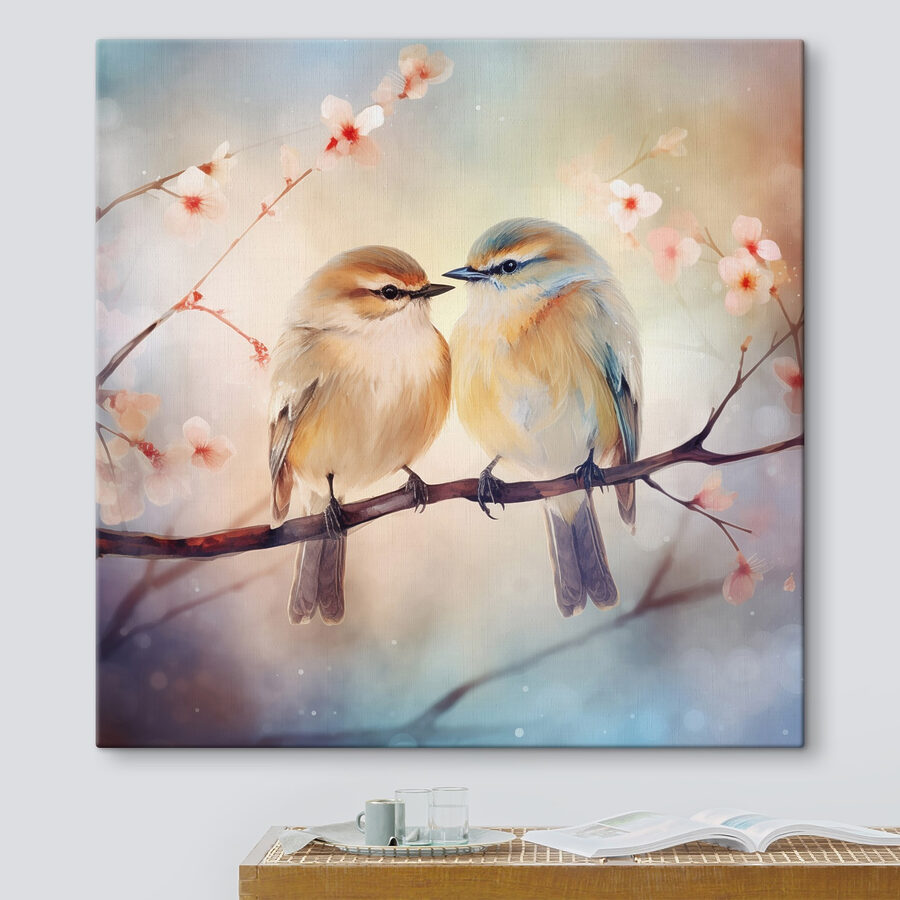 Deux oiseaux sur une branche
