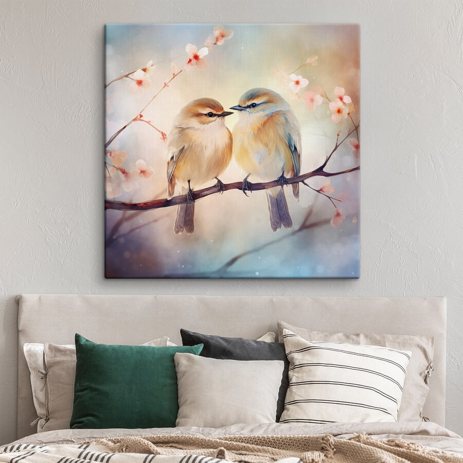 Deux oiseaux sur une branche