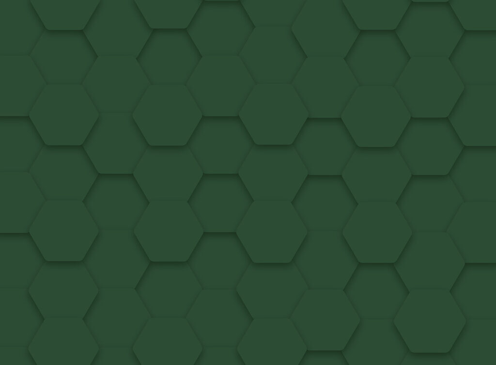 Hexagones verts sur une surface Hexagones verts sur une surface
