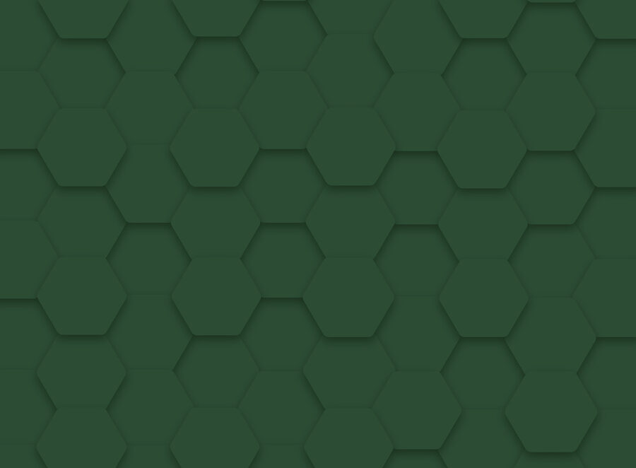 Hexagones verts sur une surface