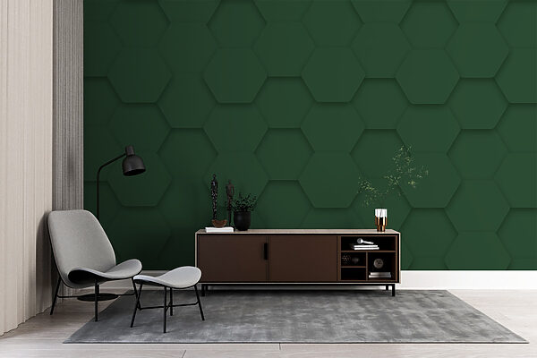 Hexagones verts sur une surface Hexagones verts sur une surface