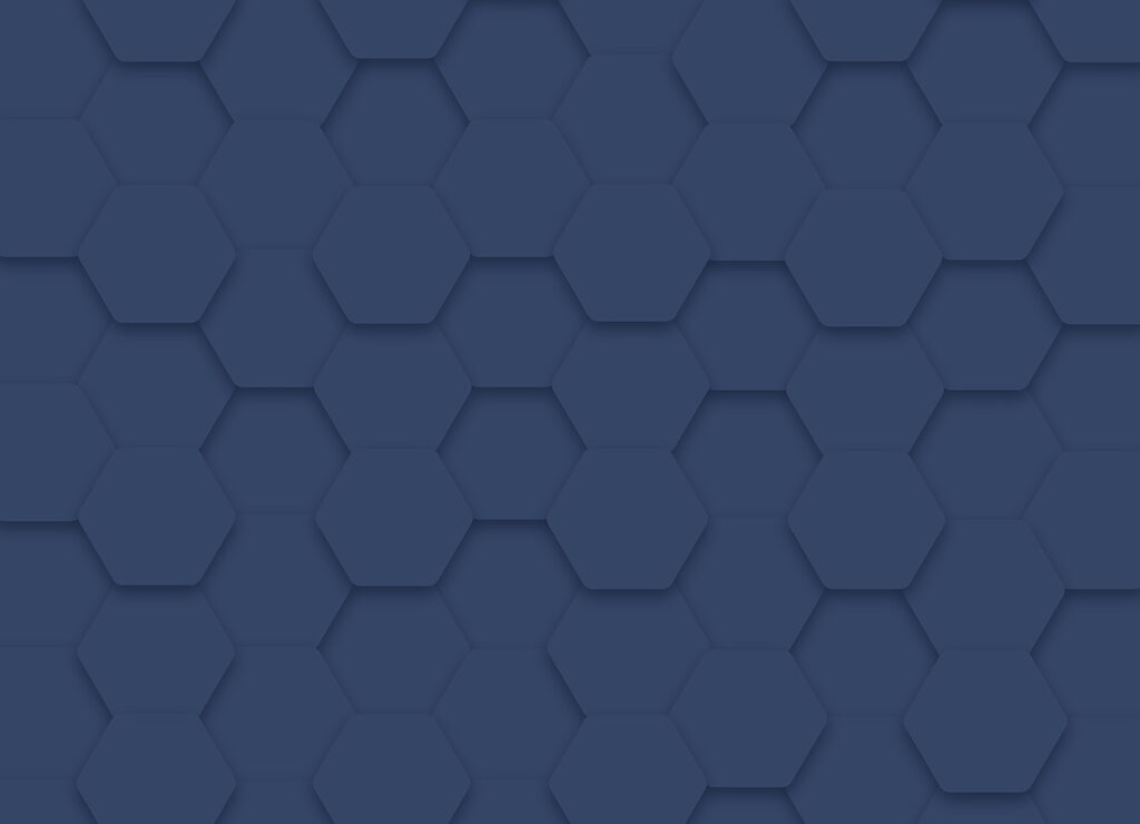 Hexagones bleus sur une surface Hexagones bleus sur une surface