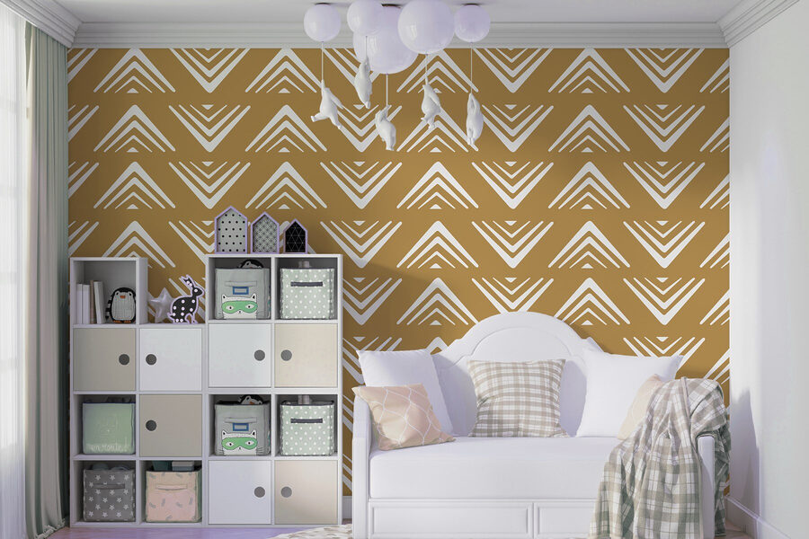 Motif de triangles sur fond jaune