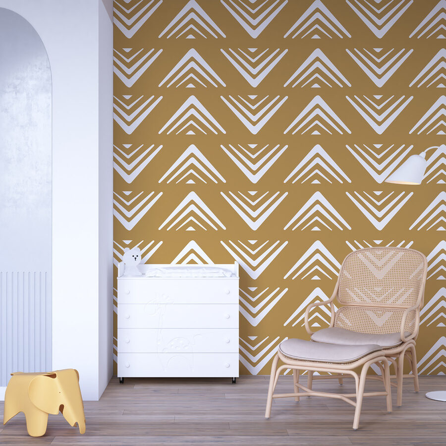 Motif de triangles sur fond jaune