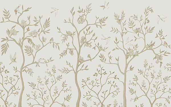 Papier peint avec des oiseaux et des arbres Papier peint avec des oiseaux et des arbres