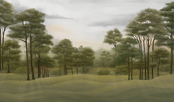 Paysage avec arbres et herbe Paysage avec arbres et herbe
