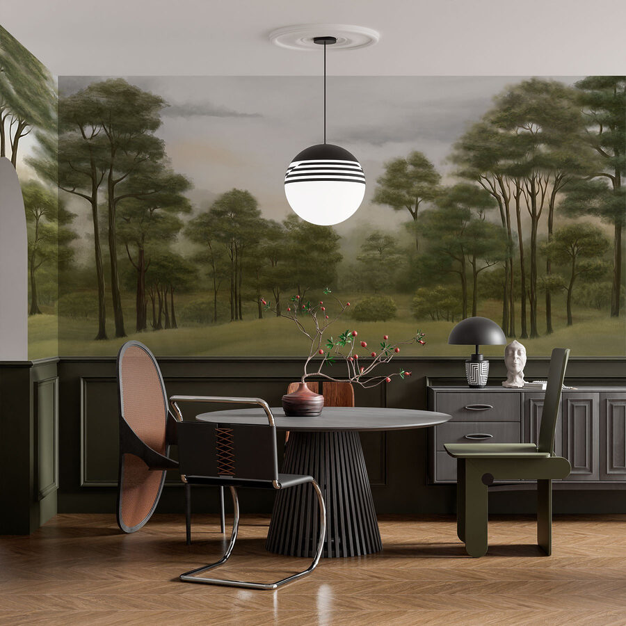 Paysage avec arbres et herbe