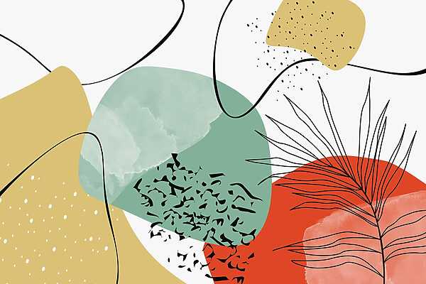 Art coloré avec des formes noires, rouges et jaunes Art coloré avec des formes noires, rouges et jaunes