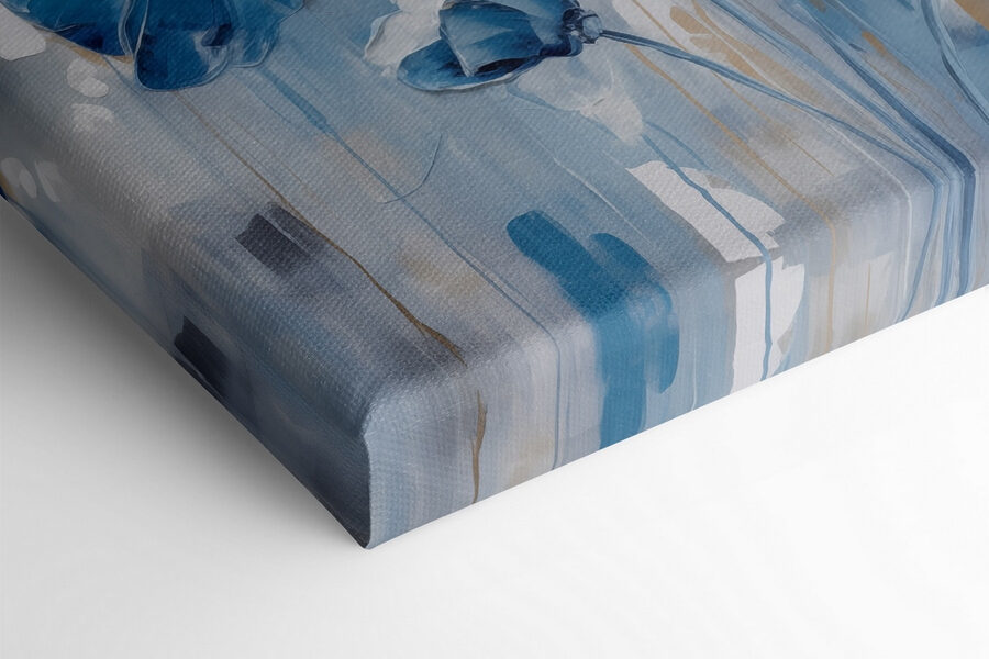 Peinture de fleurs bleues