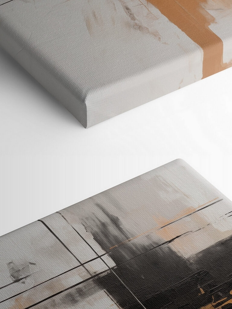 Painting of black and orange paint