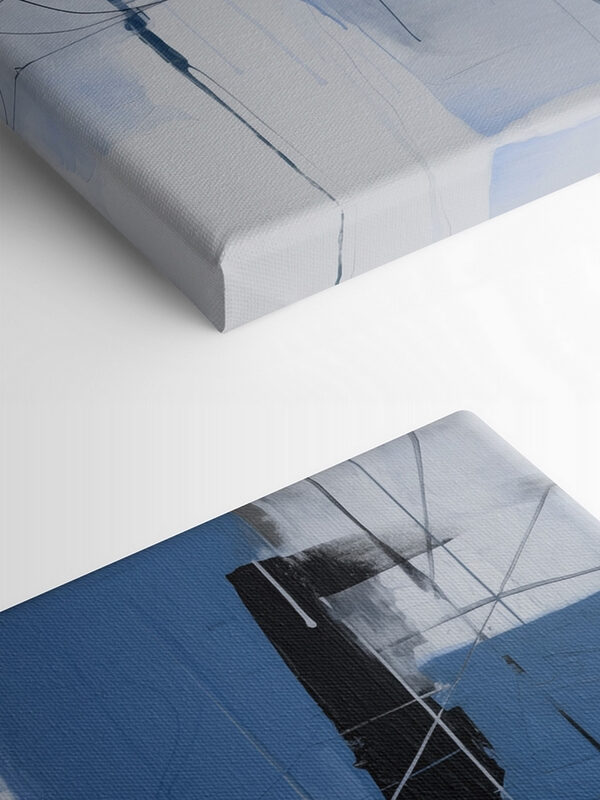 Peinture d'un carré bleu et noir Peinture d'un carré bleu et noir