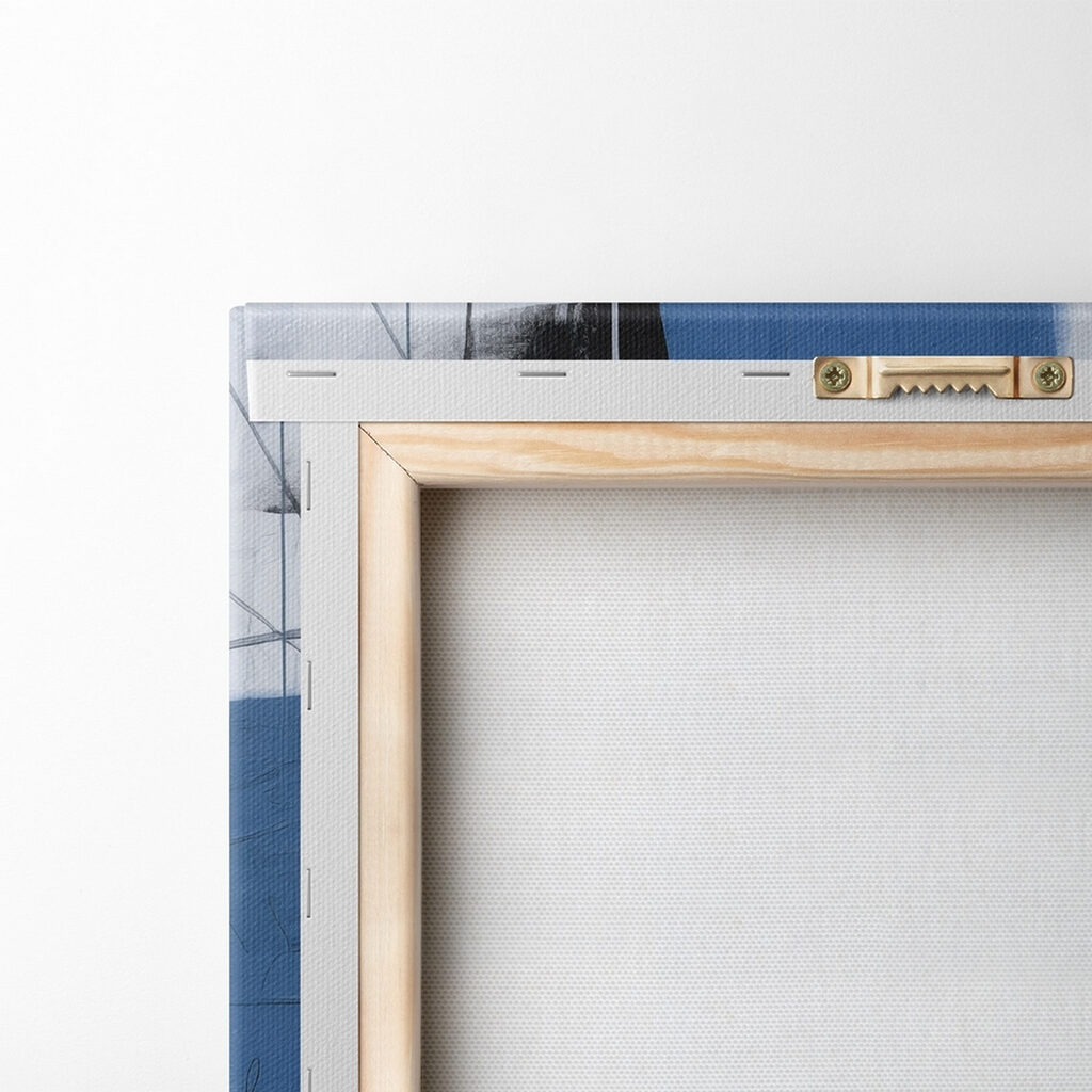 Painting of a blue and black square