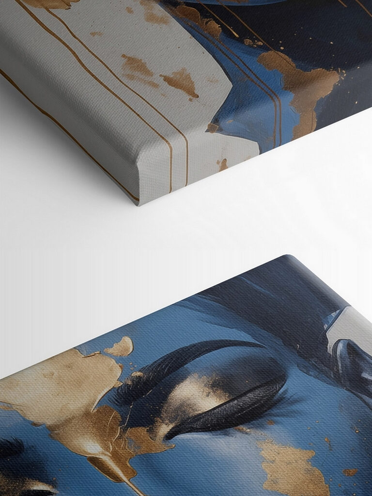 Striking fusion of blue and metallic