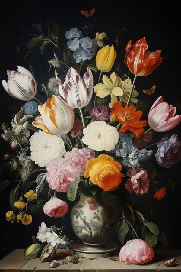 Vase de fleurs avec papillons Vase de fleurs avec papillons