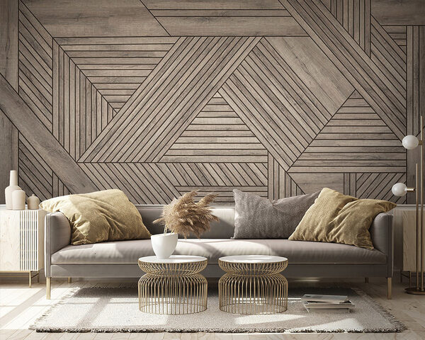 Wood floor with a pattern