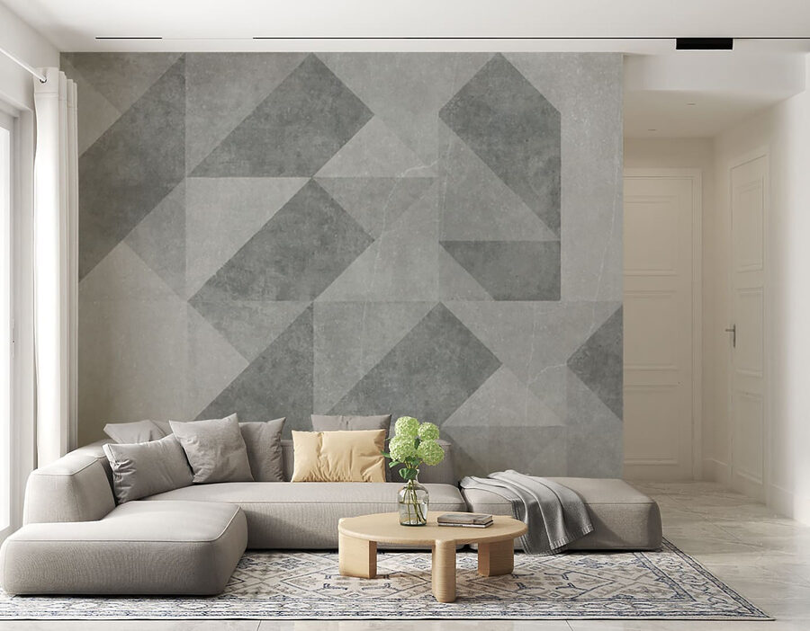 Papier peint Carrelage gris et blanc – Image 2