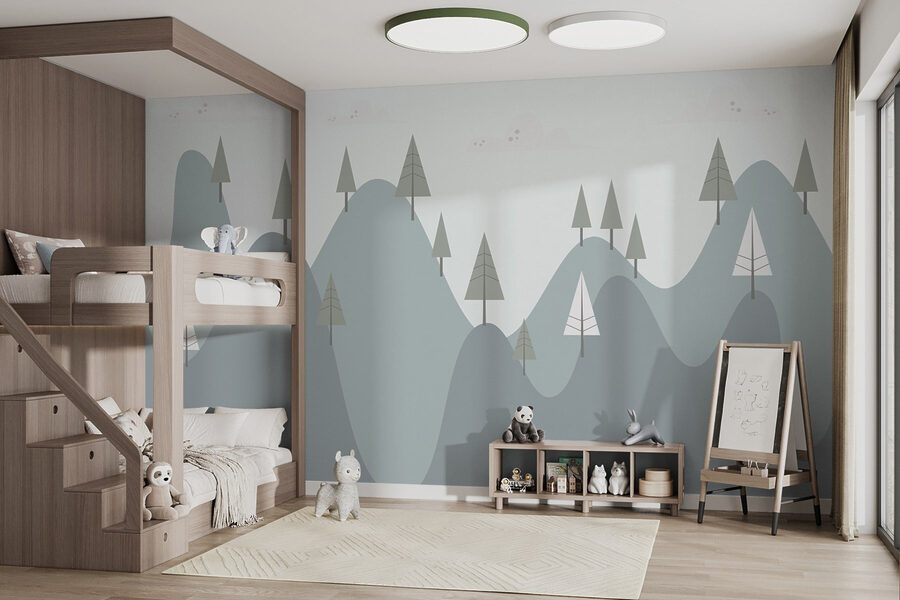 Papier peint Montagne avec des arbres – Image 2