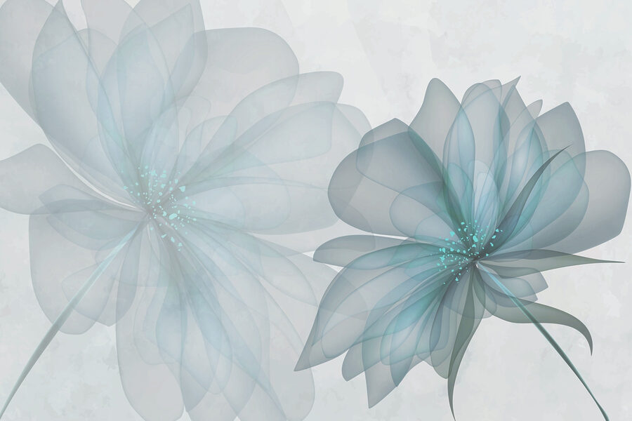 Couple de fleurs transparentes