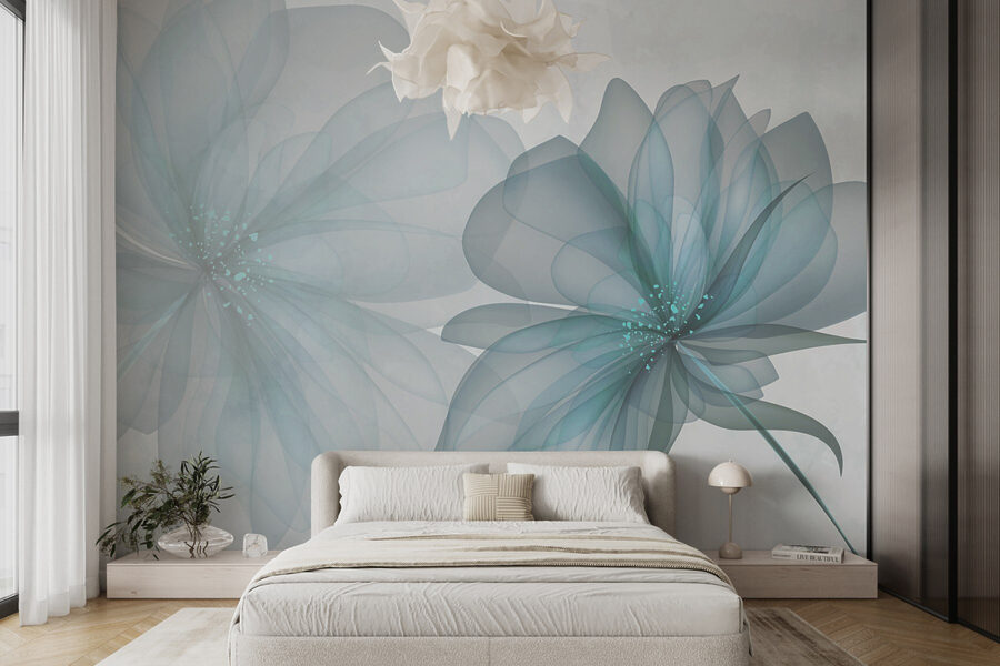 Couple de fleurs transparentes