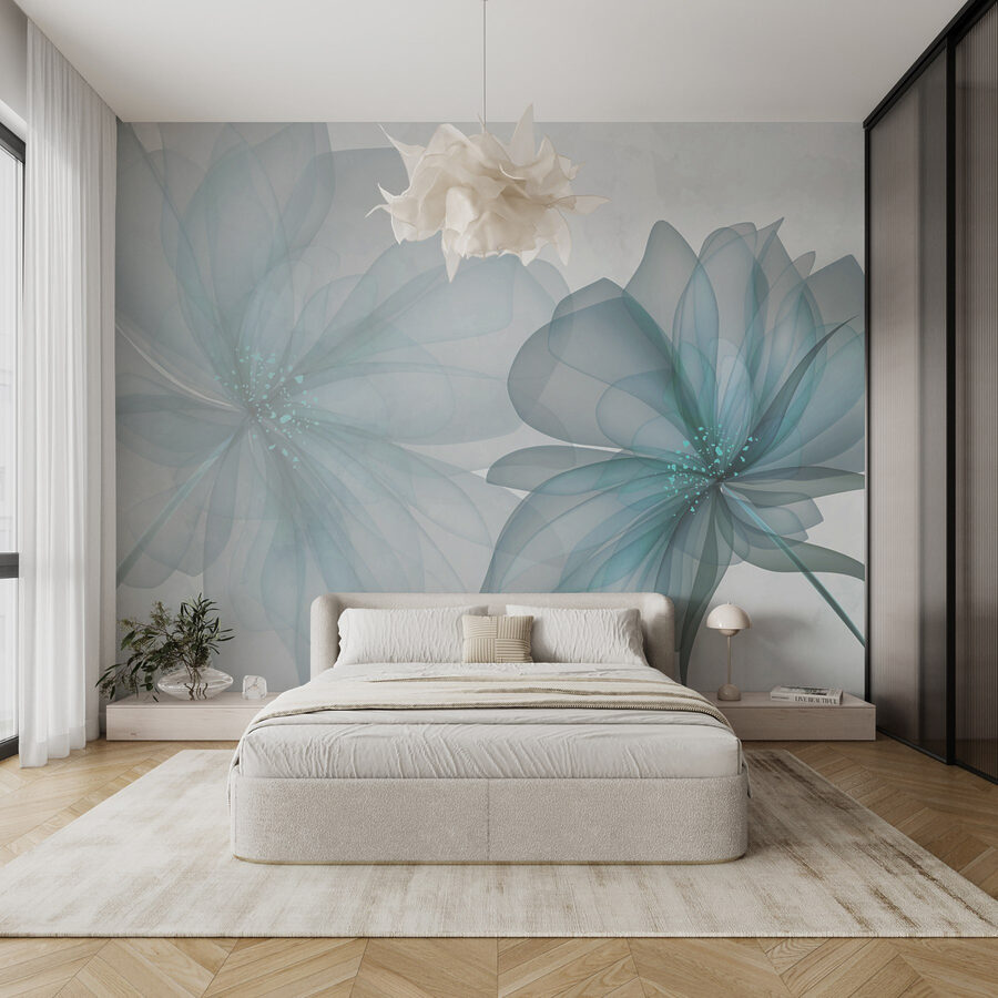 Couple de fleurs transparentes