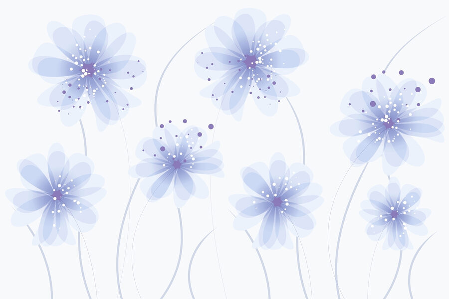 Groupe de fleurs bleues