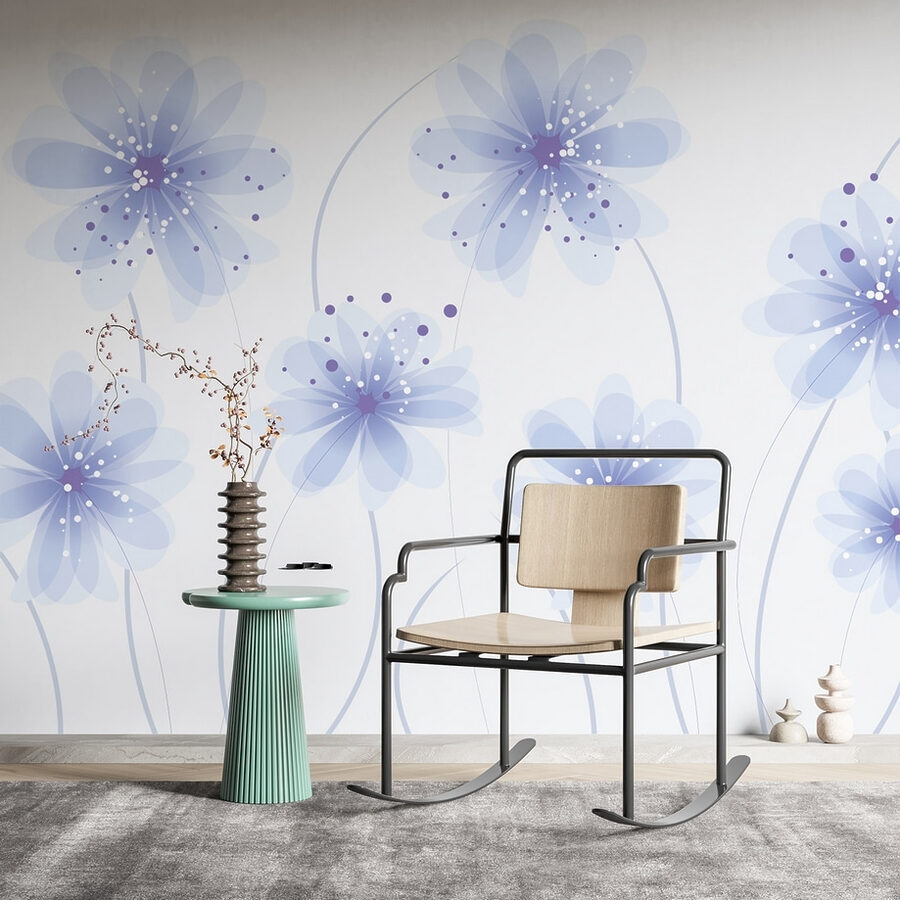 Groupe de fleurs bleues