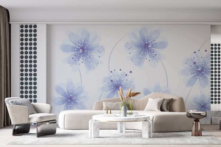 Groupe de fleurs bleues