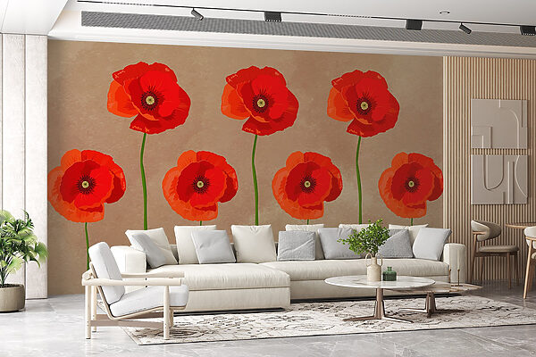 Groupe de fleurs rouges Groupe de fleurs rouges
