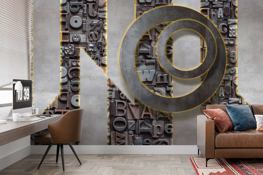 Papier peint Groupe de lettres sur un mur – Image 2