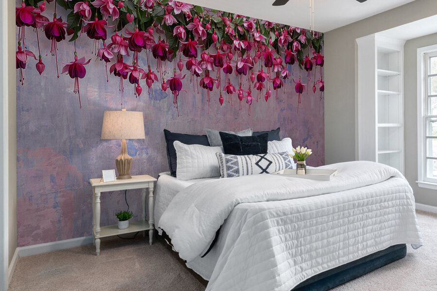 Groupe de fleurs roses