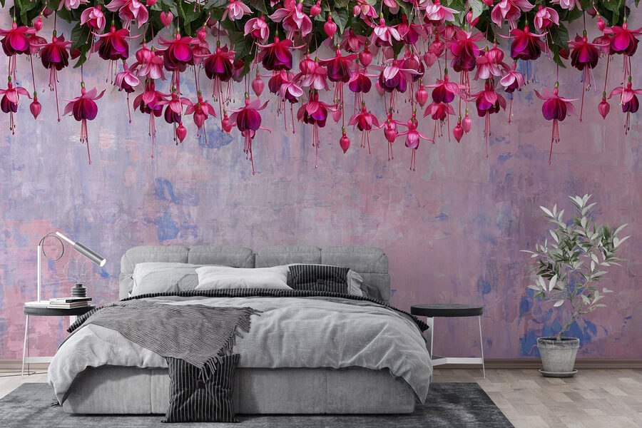 Groupe de fleurs roses