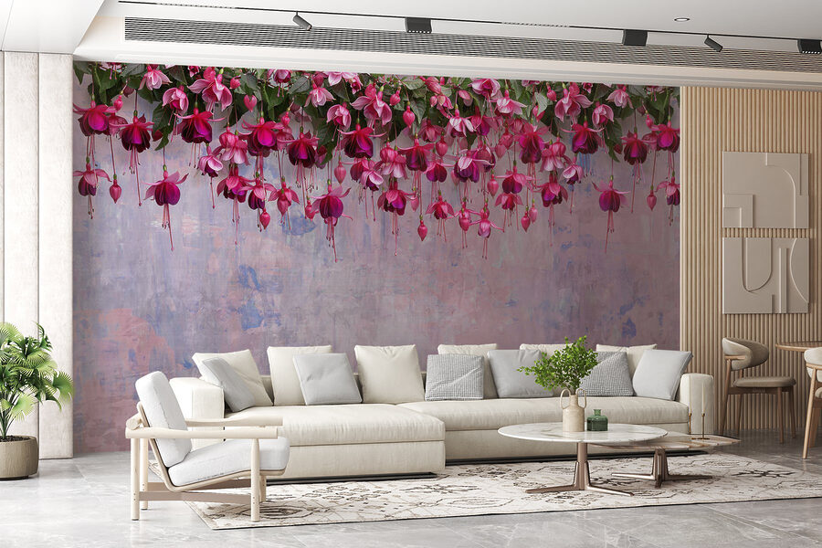 Groupe de fleurs roses