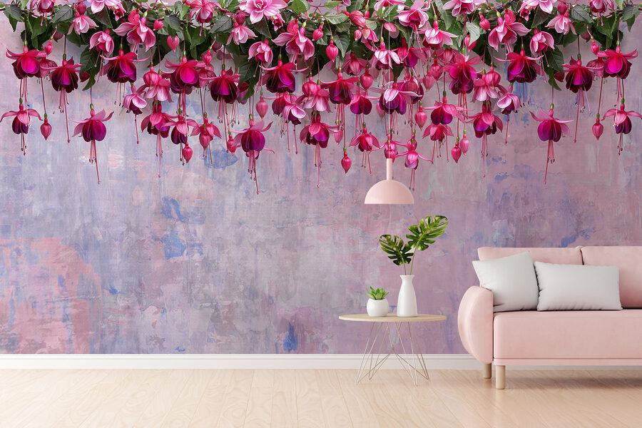 Groupe de fleurs roses