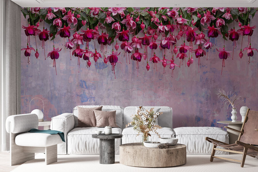 Groupe de fleurs roses