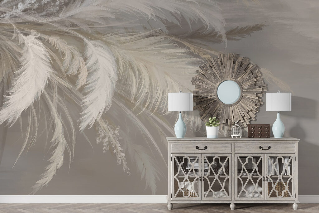Delicate feathers in soft hues