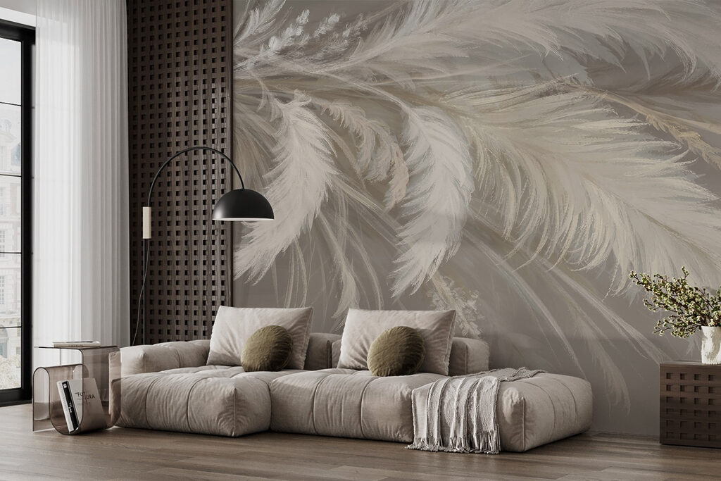 Delicate feathers in soft hues