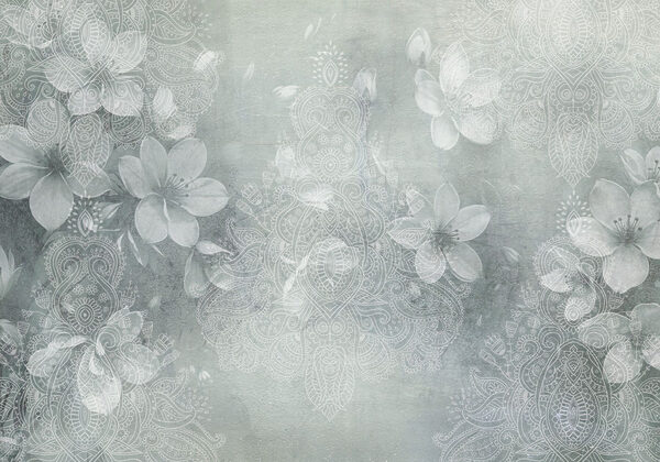 Fleurs blanches sur fond gris Fleurs blanches sur fond gris