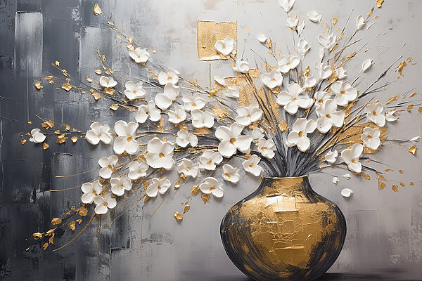 Peinture de fleurs dans un vase Peinture de fleurs dans un vase
