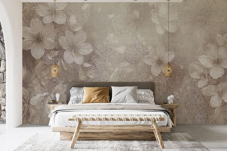 Fleurs blanches sur fond gris Fleurs blanches sur fond gris