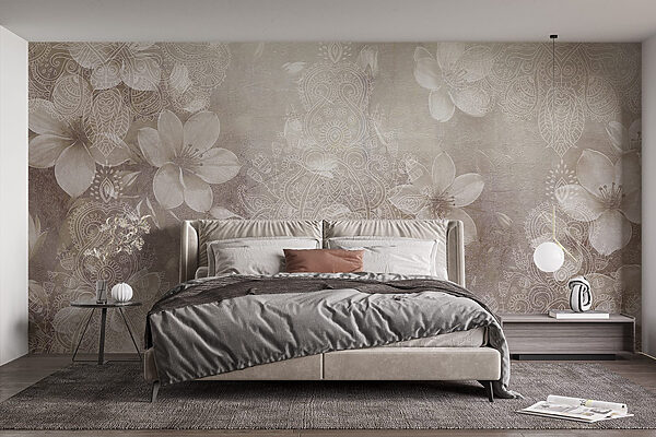 Fleurs blanches sur fond gris Fleurs blanches sur fond gris