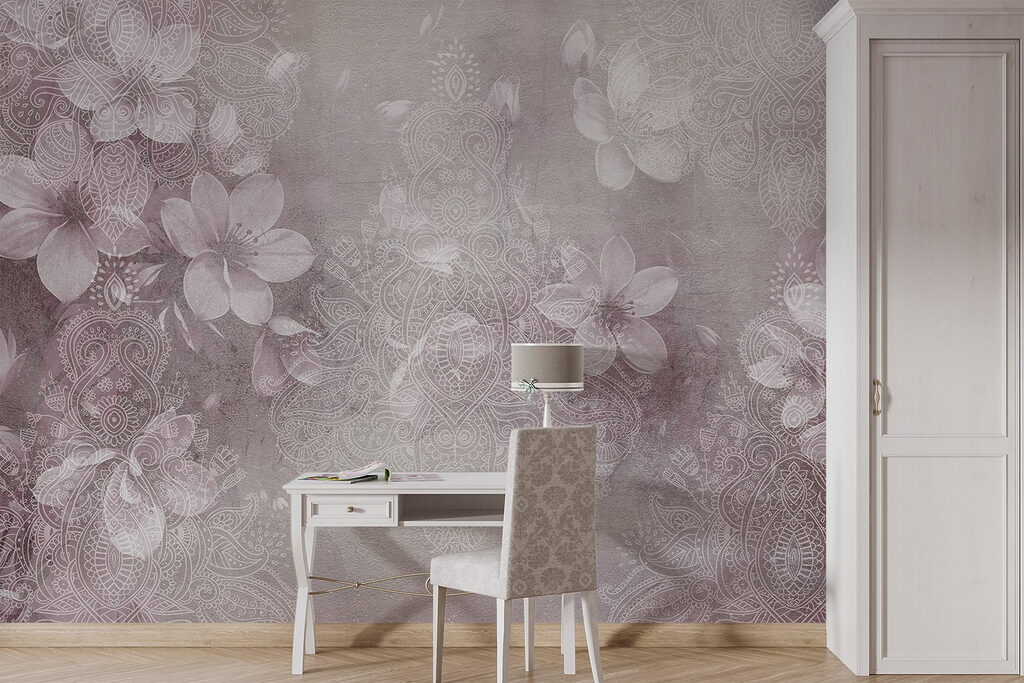 Delicate floral patterns in soft hues