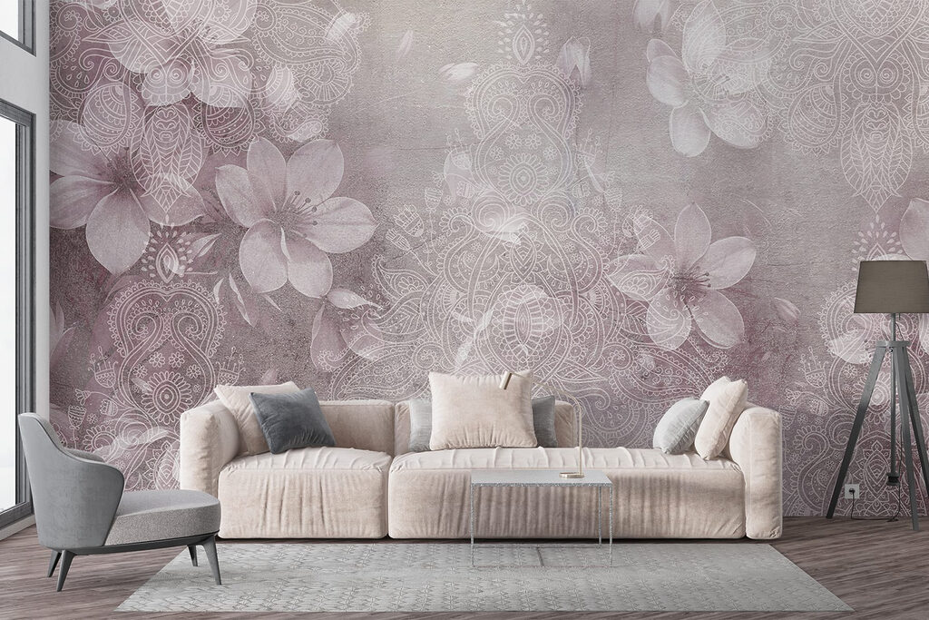Delicate floral patterns in soft hues