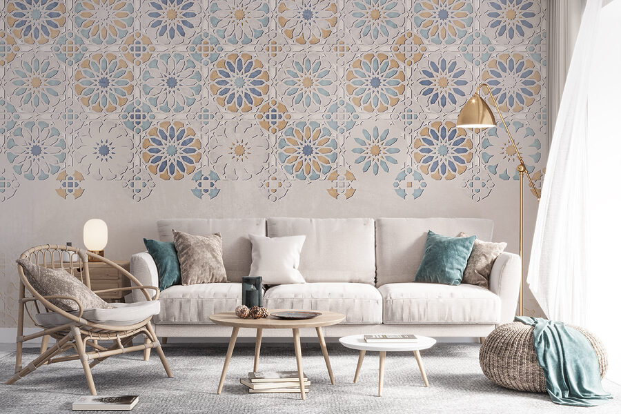 Mur avec un motif de fleurs