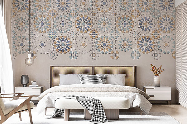 Mur avec un motif de fleurs Mur avec un motif de fleurs