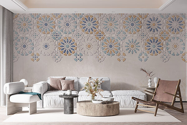 Mur avec un motif de fleurs Mur avec un motif de fleurs